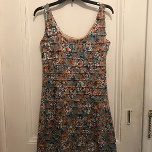 Isle Apparel ruffled scoop neck dress floral